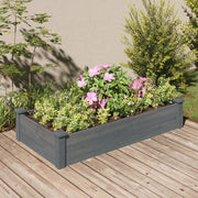 Fioriera Giardino con Fodera-Vaso da Esterno-Contenitore per Piante Grigia 120x60x25cm Massello Abete