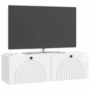 Mobile TV da Muro | Armadietto TV | Mobile Porta TV Bianco Lucido 98 x 31 x 30 cm
