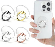 4 pezzi di supporti a anello trasparenti per smartphone con rotazione 360° adatto a vari smartphone (1 oro + 1 rosa oro + 1 argento + 1 trasparente)