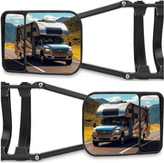 Specchio Trek Multiangolo - 2x Specchi Trek con Regolazione - Attacco Clip-on - Universale per Rimorchi - Trasporto Sicuro - Adatto per Caravan/Auto/Rimorchi - Specchio Rimorchio con Regolazione