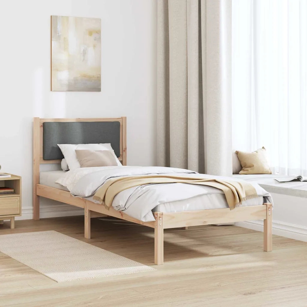Struttura del letto Grigio scuro 80 x 200 cm Pino massello