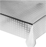 Tovaglia Trasparente Antimacchia 140x280 cm Moderna Plastificata Lucida Copritavolo Pvc Dis.17
