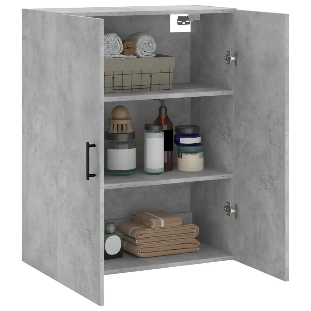 vidaXL Mobile a Parete Grigio Cemento 69,5x34x90 cm