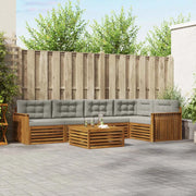 Set di divani da esterno 6 pcs Grigio Naturale e Chiaro