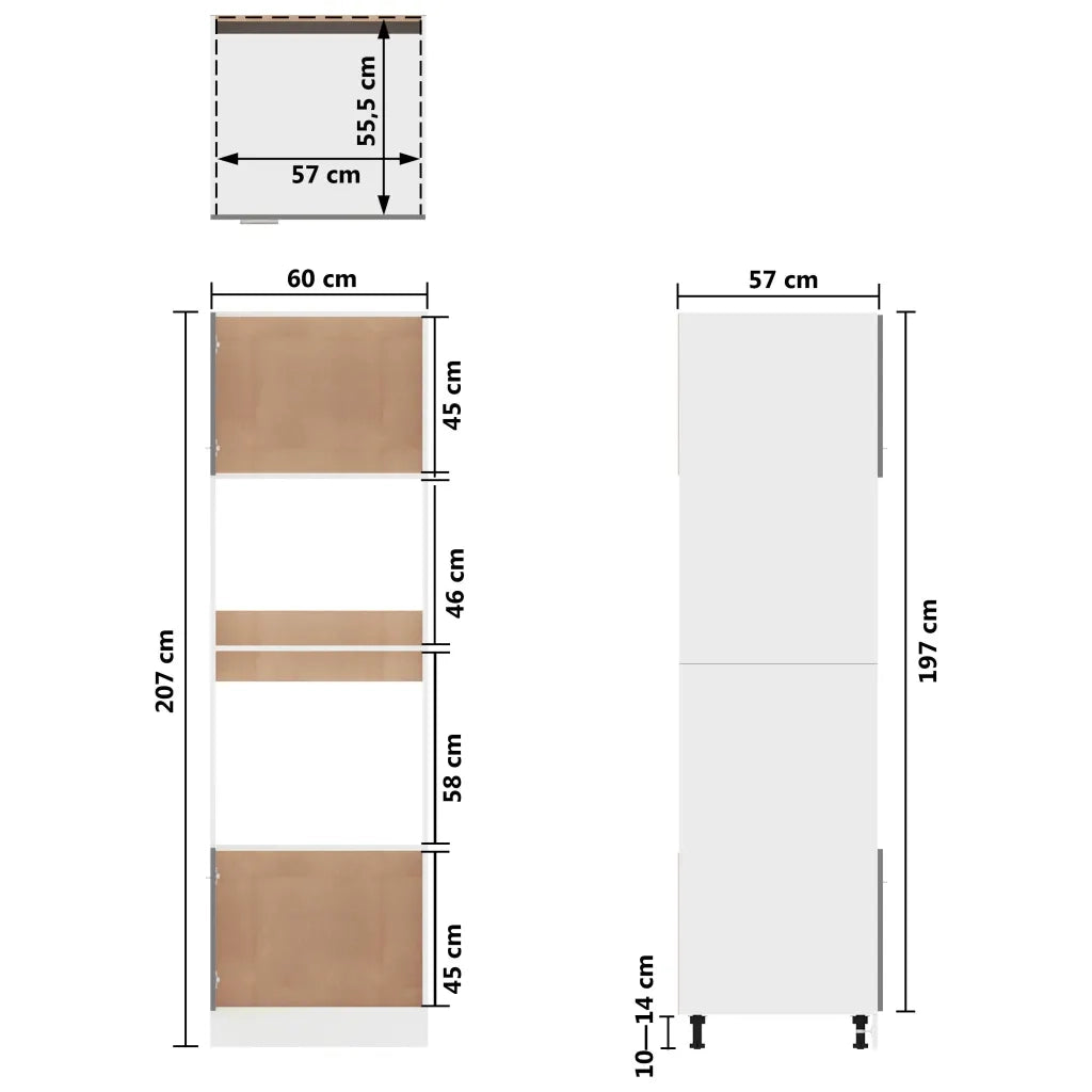 Armadio per Microonde “Lyon” Bianco 60x57x207 cm 802546