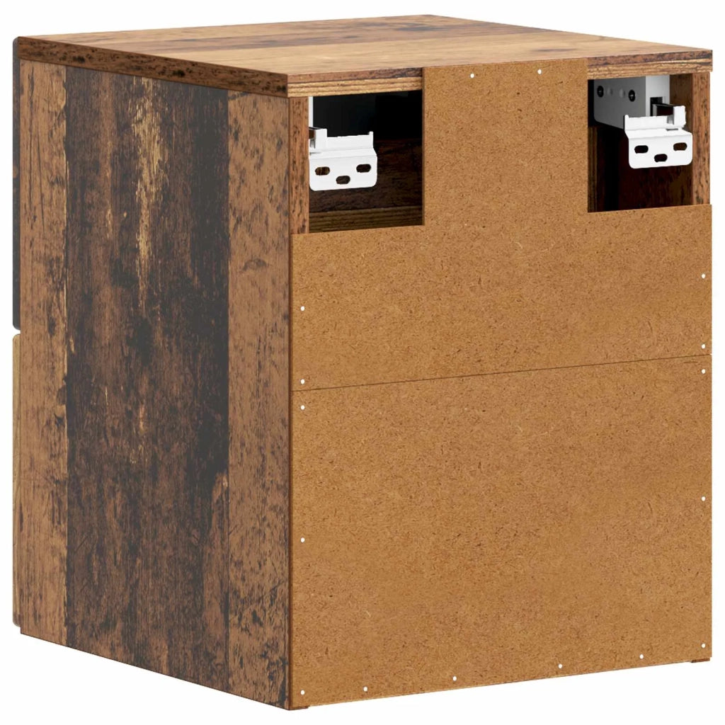 Mobiletto da notte a muro Legno antico 34,5 x 33 x 40 cm 898651