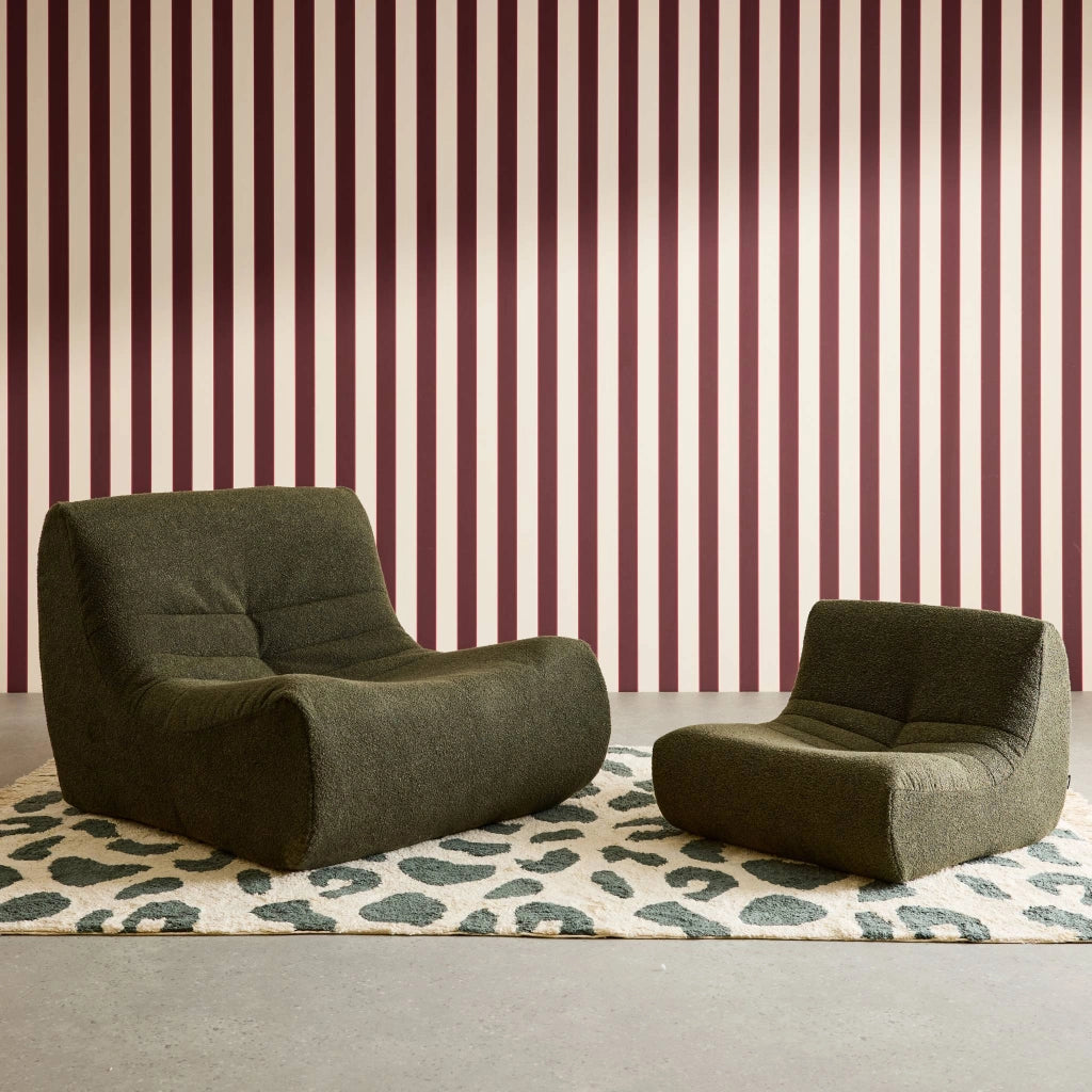 Poltroncina per bambini in bouclé testurizzato 1 posto, verde kaki