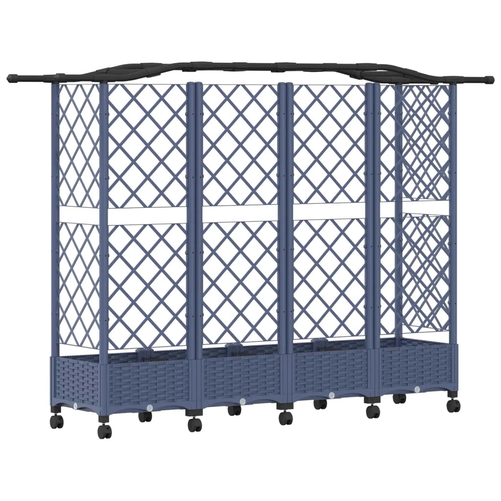 Letto Rialzato con Griglia e Tetto Grigio 203,5 x 40 x 129 cm 3423154