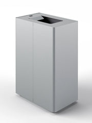 Pattumiera a 1 Scomparto da 45 L 44x28x63 cm con Contenitore Interno in Acciaio Verniciato Grigio