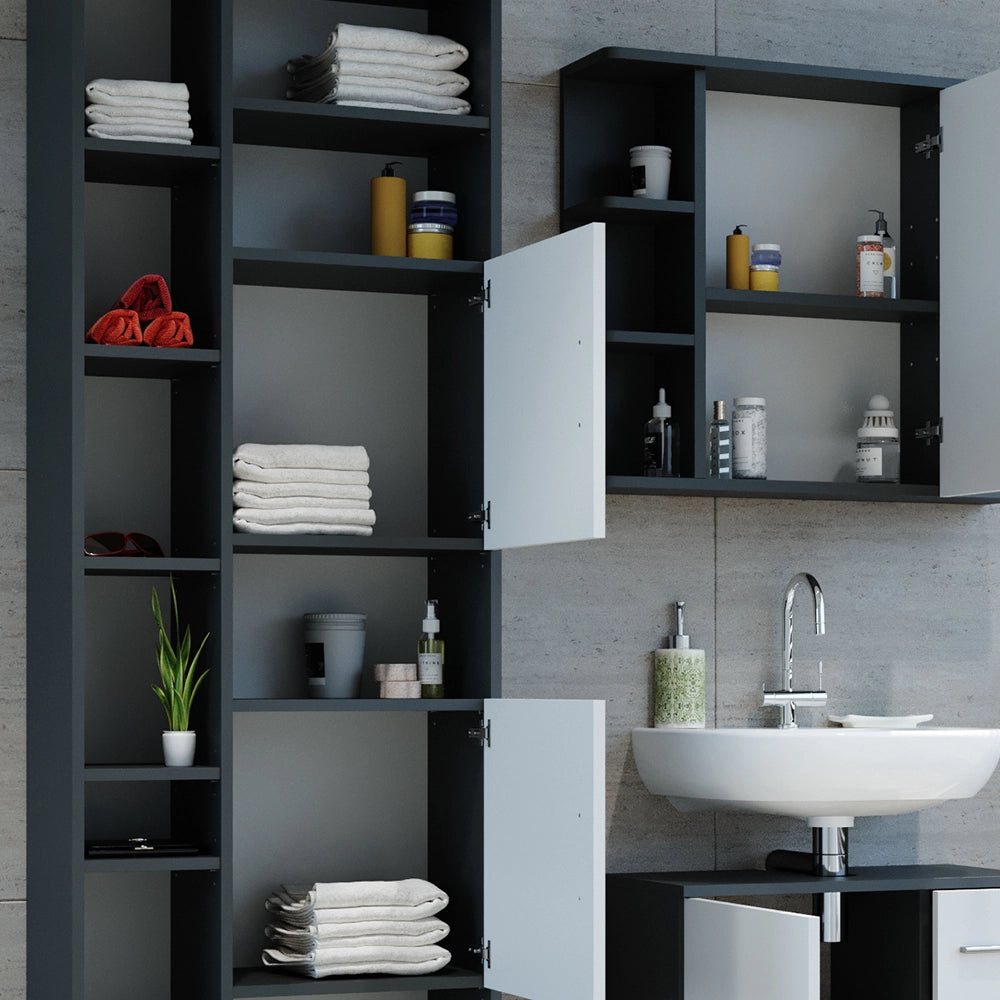 Mobile bagno alto Ilias Antracite/Bianco 60 x 190 cm Vicco
