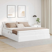Letto con contenitore e materasso Bianco 200 x 200 cm