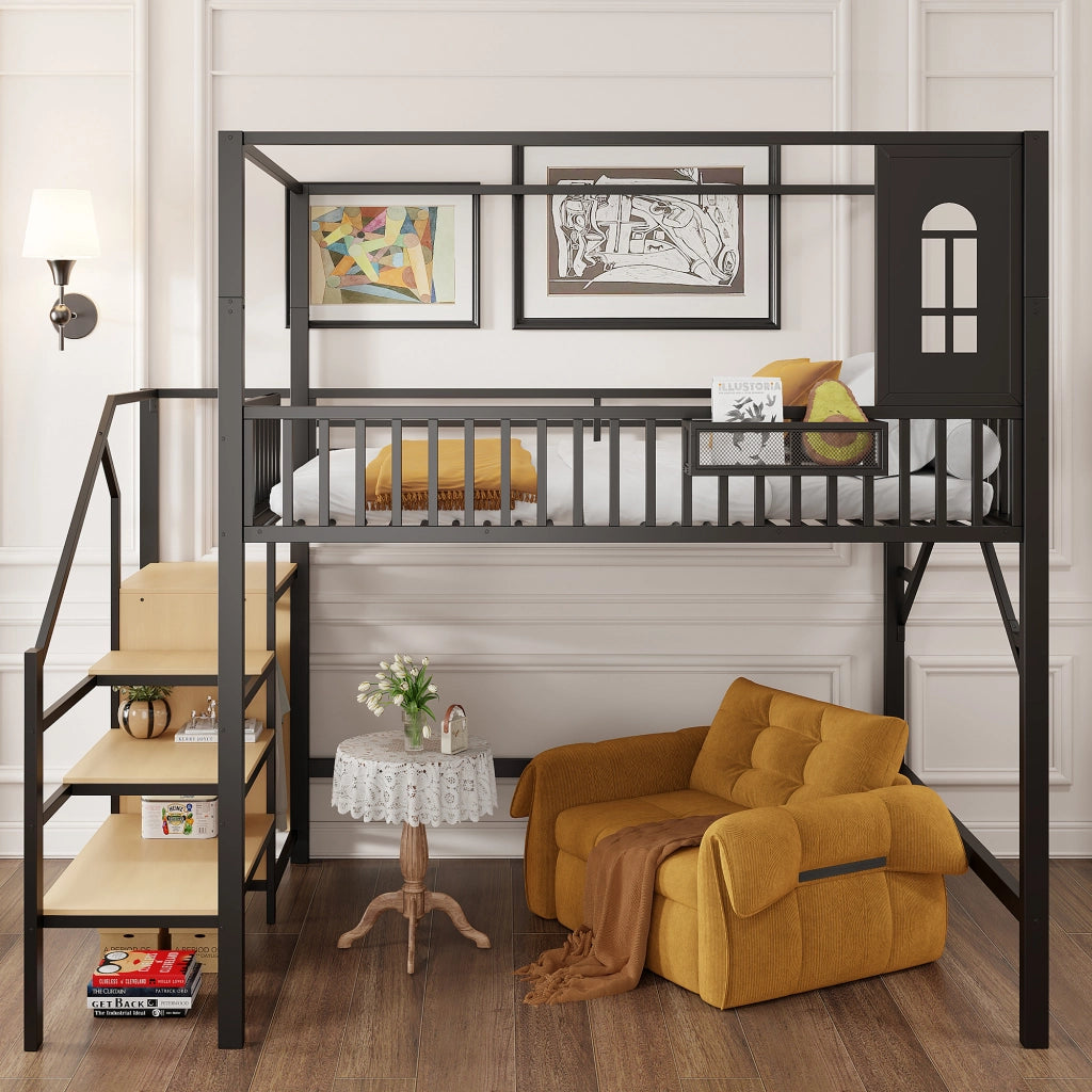 Letto a soppalco in metallo ¨C Minimal ¨C 140x200 cm