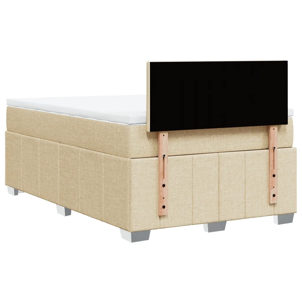 Giroletto a Molle con Materasso Crema 120x200 cm in Tessuto 3289333