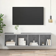 Mobile TV Parete Grigio Cemento 37x37x142,5cm Legno Multistrato 805493