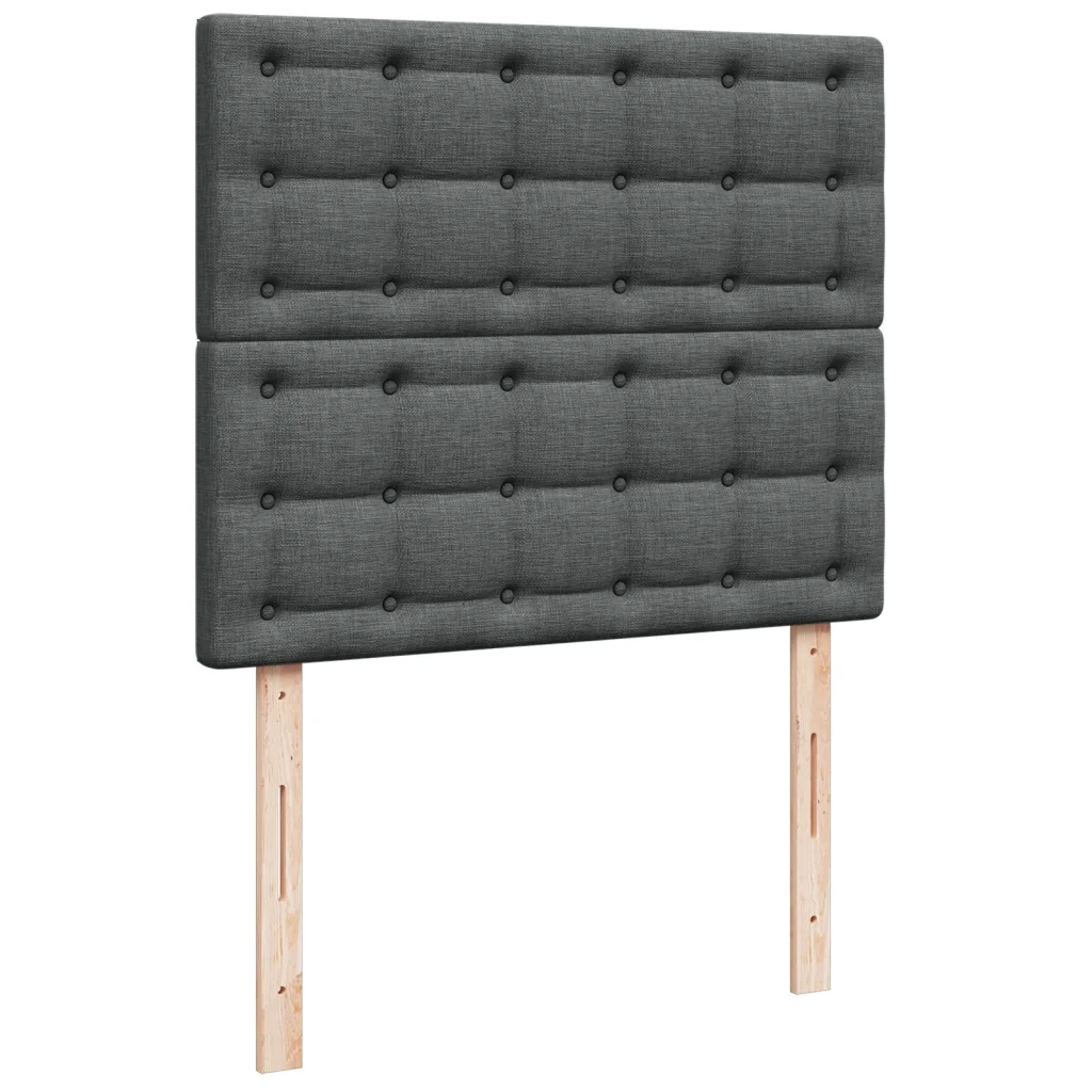 Giroletto a Molle con Materasso Grigio Scuro 120x200 cm Tessuto