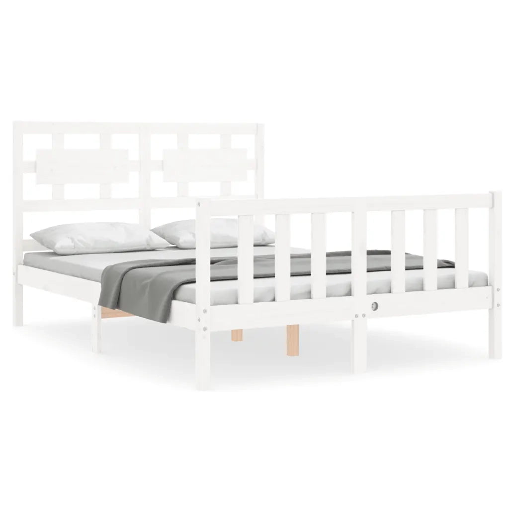 Giroletto senza Materasso-Struttura Letto Bianco 120x200 cm Legno Massello Pino 468887