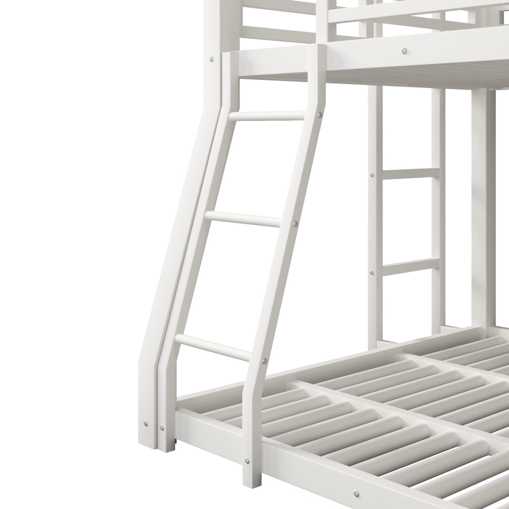 Letto a castello triplo in metallo 140x200 cm; bianco