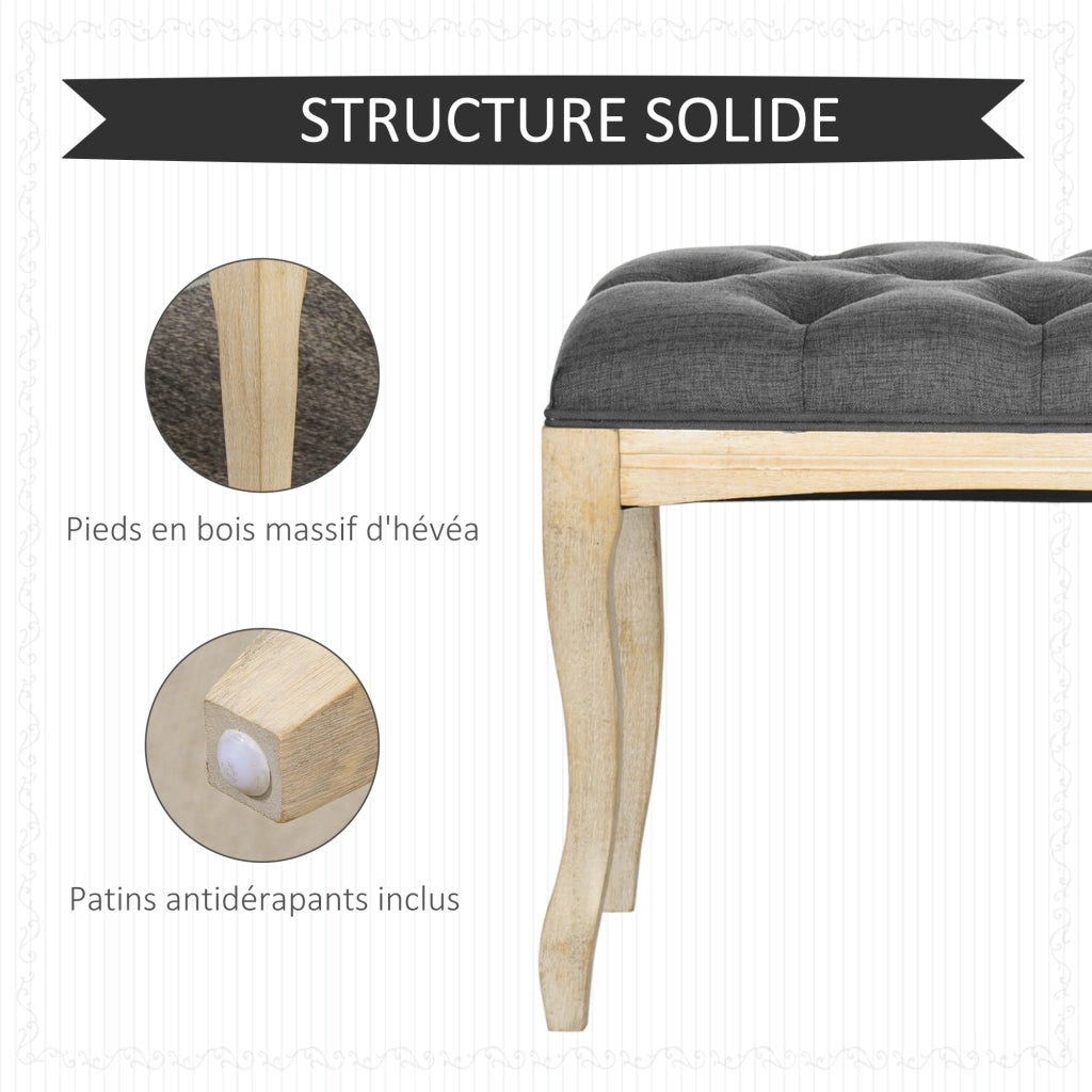 Panca imbottita con cuscini ¨C zephmum ¨C 110 cm grigio legno