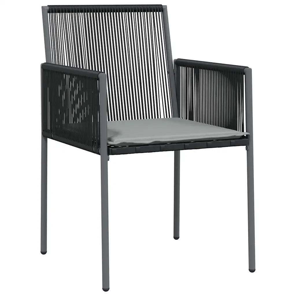 Set da Pranzo per Giardino 3 pcs Nero Rattan in PE 3379107