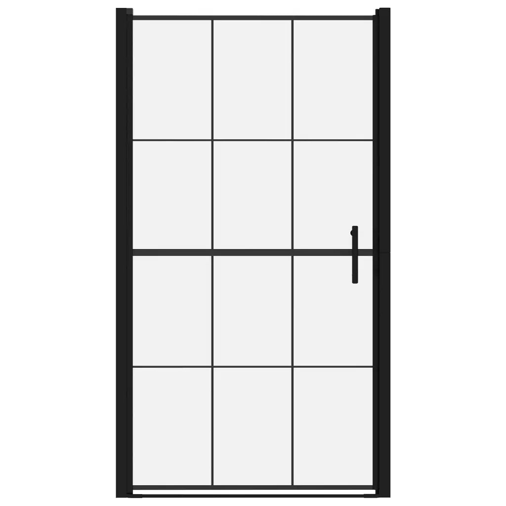 Porta per Doccia in Vetro Temperato 100x178 cm Nera CFW9029896