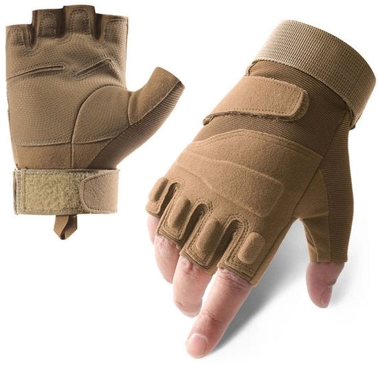 Maniche tattiche outdoor per uomini e donne - Maniche senza dita - Maniche per bicicletta outdoor - Adatte per sport all'aperto, motocicli, biciclette, allenamento, airsoft, tiro, caccia, escursioni (L)
