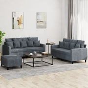Set di Divani 3 pz con Cuscini Grigio Scuro in Velluto 3201711