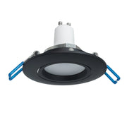 Faretto tondo incasso foro 7cm lampada orientabile LED 8W GU10 luce soffitto NERO LUCE 6000K
