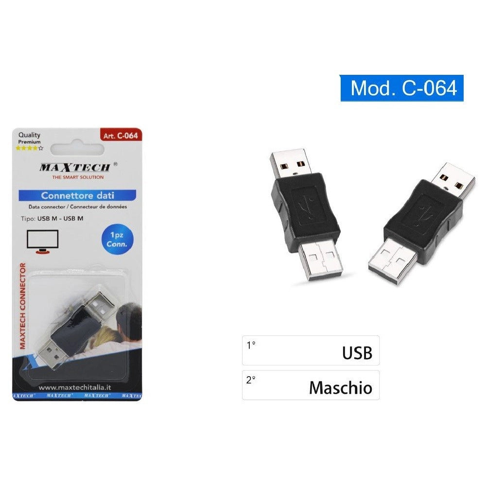 Trade Shop - Connettore Dati Adattatore Usb Maschio-maschio Spina Accoppiatore Computer C-064 -