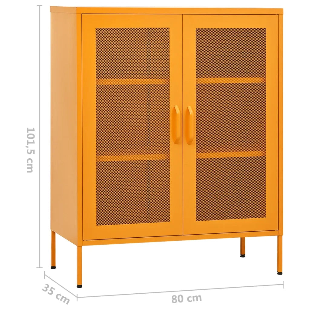 Armadio portaoggetti Giallo Senape 80x35x101,5 cm Acciaio 336173