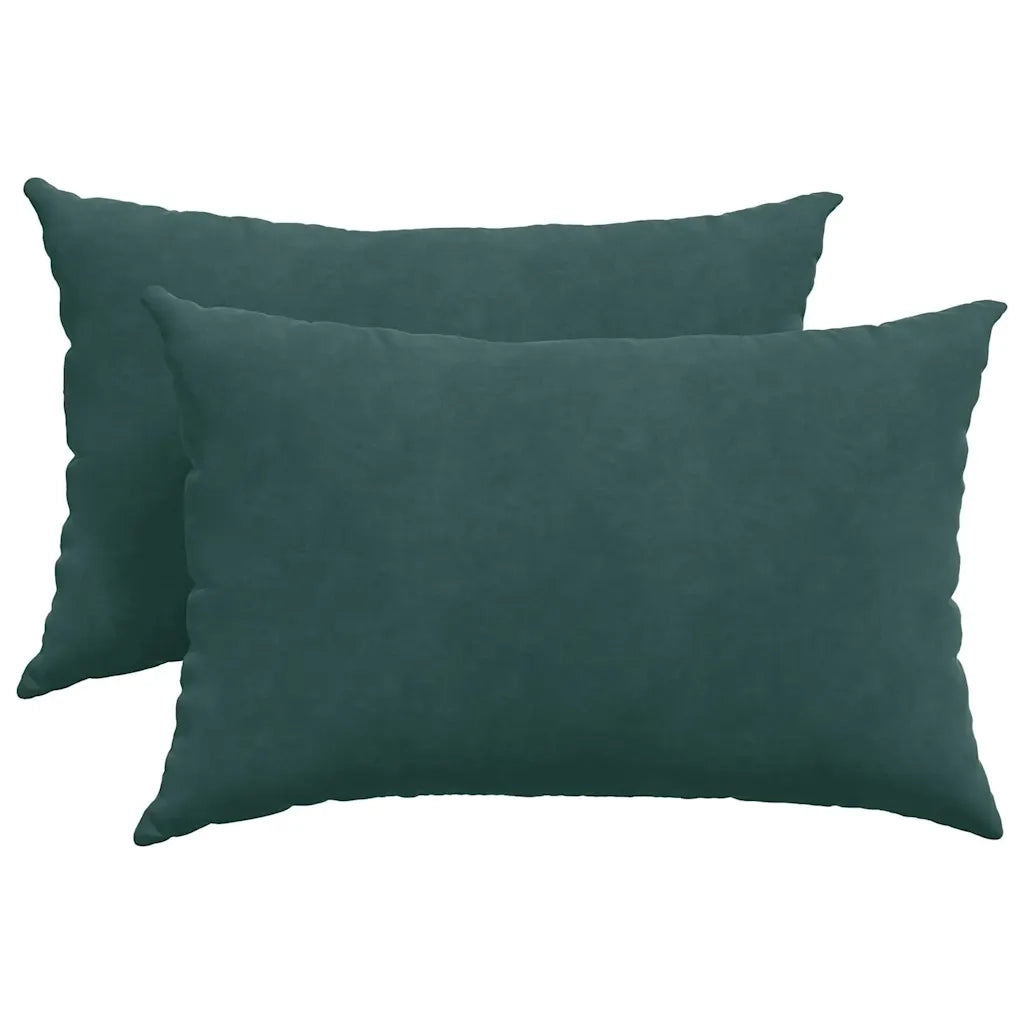 Cuscini da Divano 2 pcs Verde scuro 60 x 40 cm Tessuto in Cords