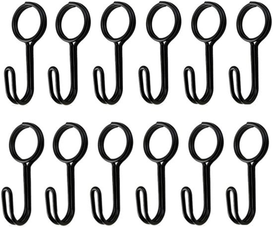 Set di attrezzi da appendere con spirale - 12 pezzi - Attrezzo da appendere in acciaio inossidabile - Universale - Attrezzo da appendere per tarp - Dimensioni 77x30x25mm - Duraturo e affidabile - Espansione attrezzo da appendere
