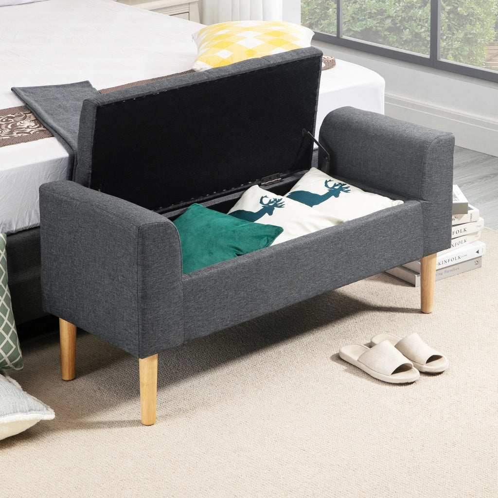 Divano letto con cassetti ¨C zephmum ¨C grigio scuro 116x44x58 cm