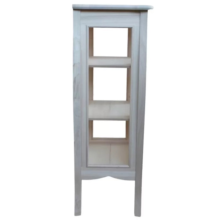 Vetrina classica 1 porta in legno grezzo l.71 p.48 h.134 (3096) - Mobili 2G