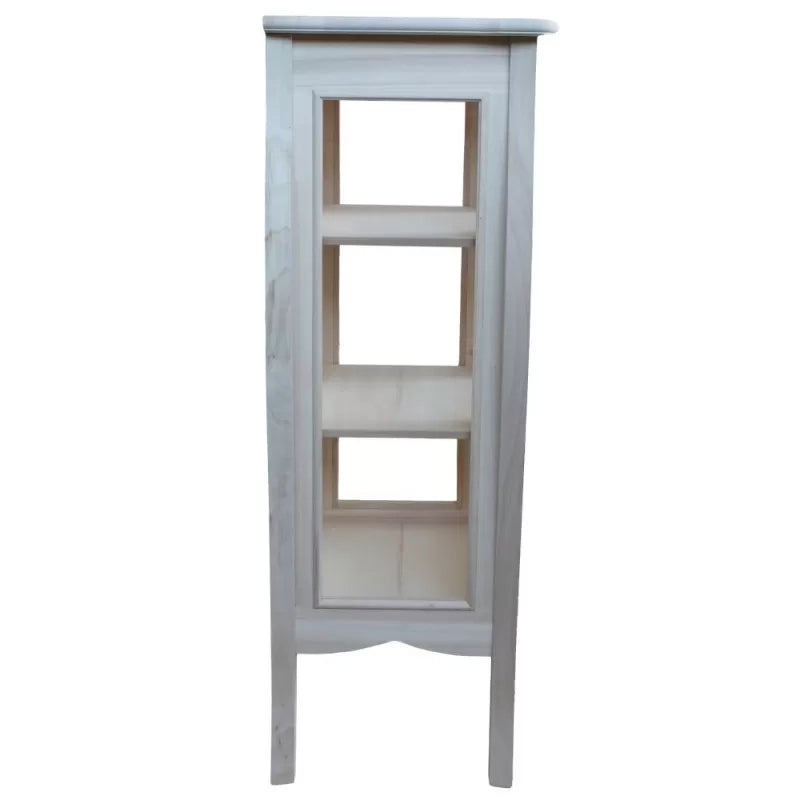 Vetrina classica 1 porta in legno grezzo l.71 p.48 h.134 (3096) - Mobili 2G