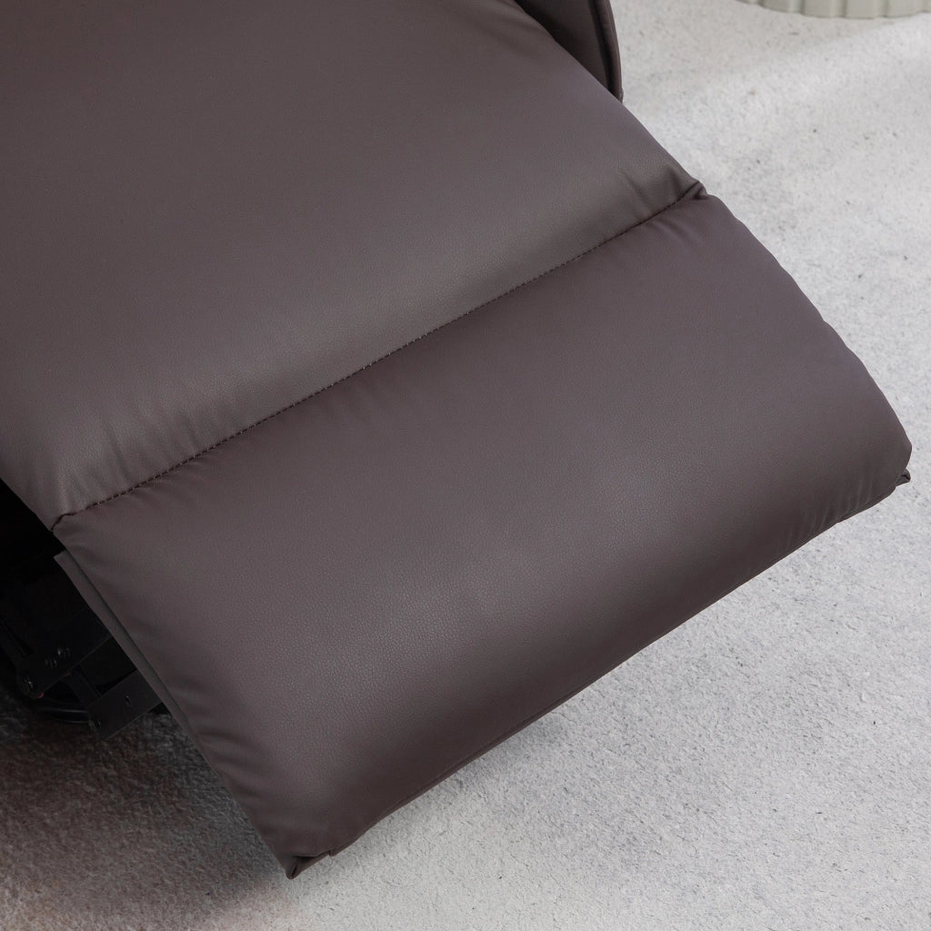 Poltrona Alzapersona Reclinabile 1 Motore con 8 Punti Massaggio 67x89x102 cm Riscaldamento e 2 Telecomandi Marrone