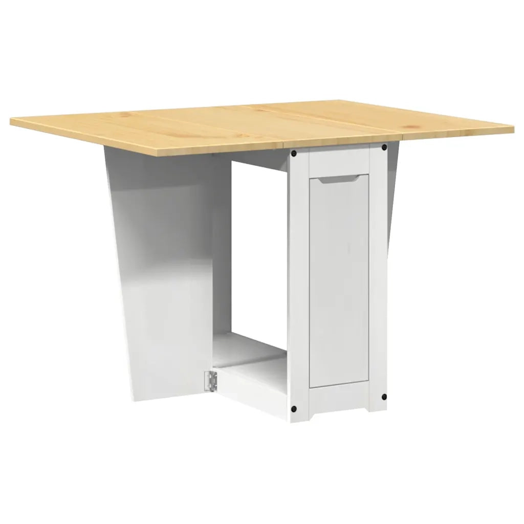 Set da Pranzo 5 pz Corona Pieghevole Bianco in Legno di Pino 3295717
