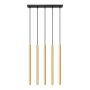 Lampada sospesa tubo VELINO 5 luci oro lucido G9 Pure Lume