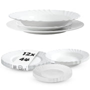 Set di stoviglie KADAX da 12 piatti, colore bianco