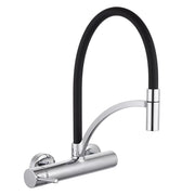 Miscelatore lavello a muro con bocca nera orientabile - Serie Madison