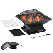 Braciere in Acciaio Inox con Griglia ¨C Minimal ¨C 45x45x34cm Nero
