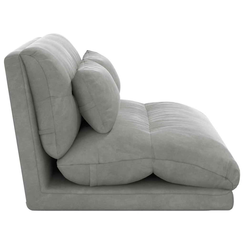 Sedia da Pavimento Grigio chiaro 110 x 82 x 55 cm Velluto 42028210