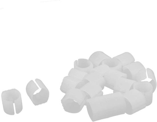 Piedi Klem Pads per Sedia in Plastica | Caps U in Forma 21mm x 22mm | 20 pezzi | Bianco-Colorato | Proteggi Pavimenti e Gambe di Sedia | Adatti alle Tue Calzature | Pratici e Duraturi | Prevenire Scalfitture e Danni