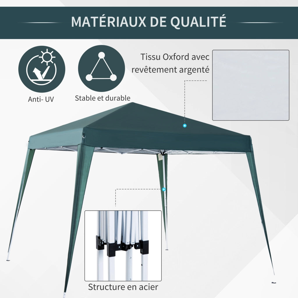 Tendone da giardino pieghevole ¨C zephmum ¨C verde scuro 2.4x2.4m