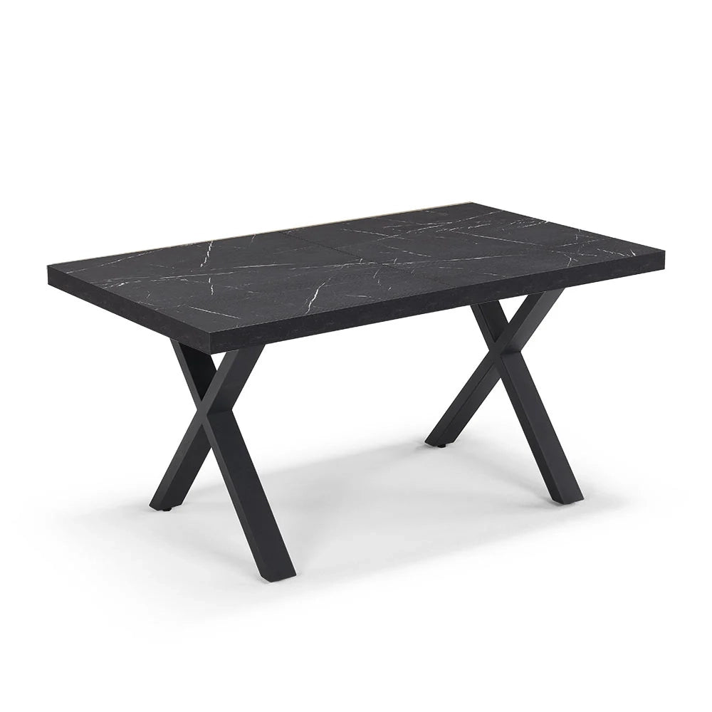 Tavolo allungabile da pranzo Pietra Nera 145x85 MADE IN ITALY modello PABLO fino a 195 CM per sala da pranzo, cucina e soggiorno, design moderno con top in melaminico