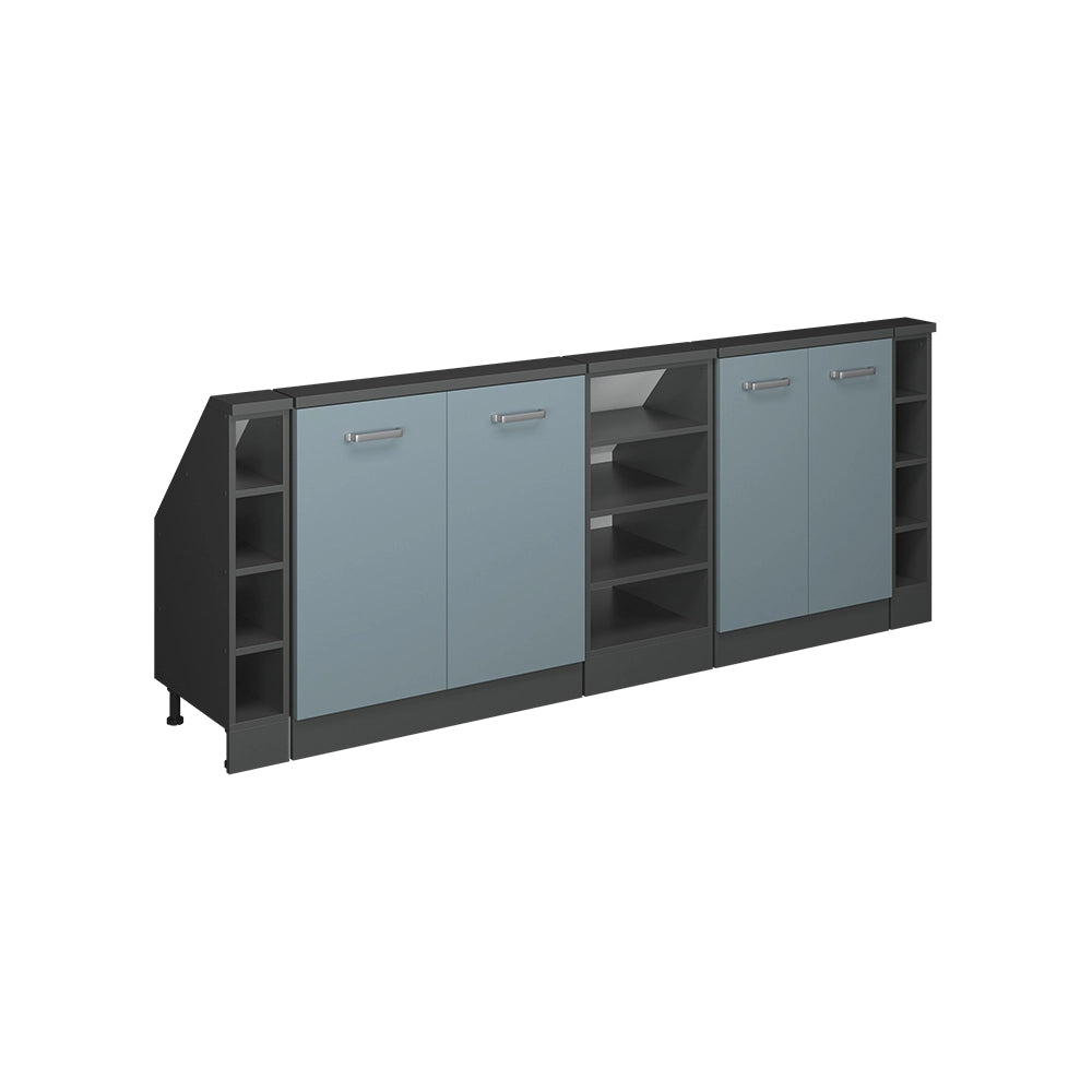 Set di mobili sottotetto Rion Grigio-blu/Antracite Set di 5 Vicco