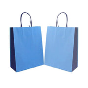 Trade Shop - Busta Buste Regalo 6 Pezzi Shoppers Cc.3985 Carta Azzurro 36x21x11cm Sacchetto -