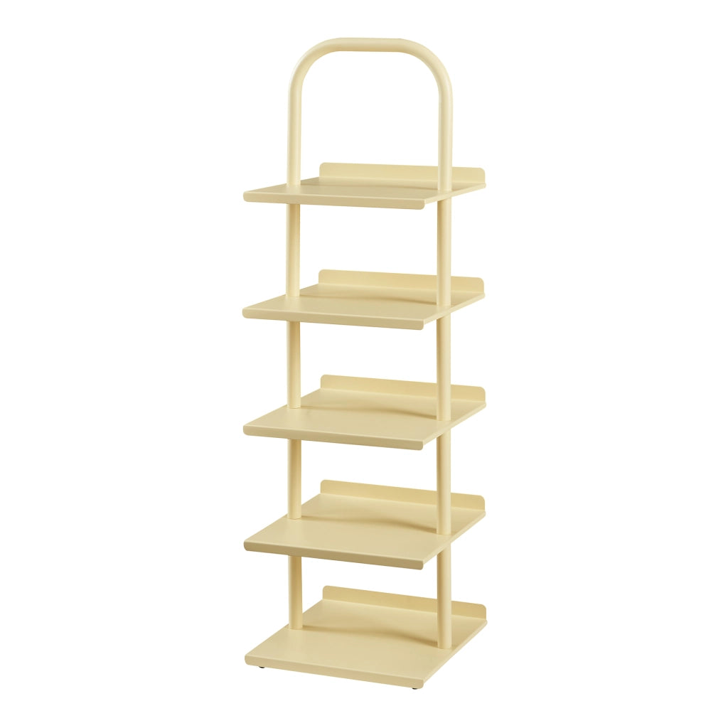 Scarpiera Poytya per Cameretta Scaffale in Acciaio 96x30x27 cm - Vaniglia [en.casa]
