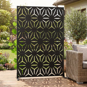 Pannello Divisorio Kilsturd in Acciaio Zincato con Motivo Decorativo 180x120 cm - Nero casa.pro