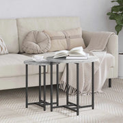 Set tavolini 2 pcs Grigio Sonoma e Nero 869699