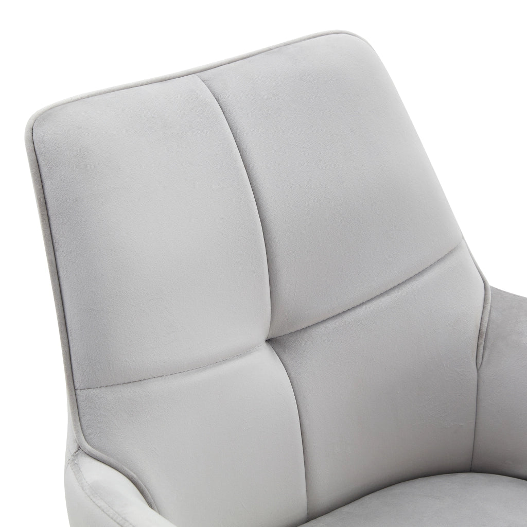 SEDIA Girevole 360° 85 cm Tessuto Grigio Chiaro e Metallo Nero